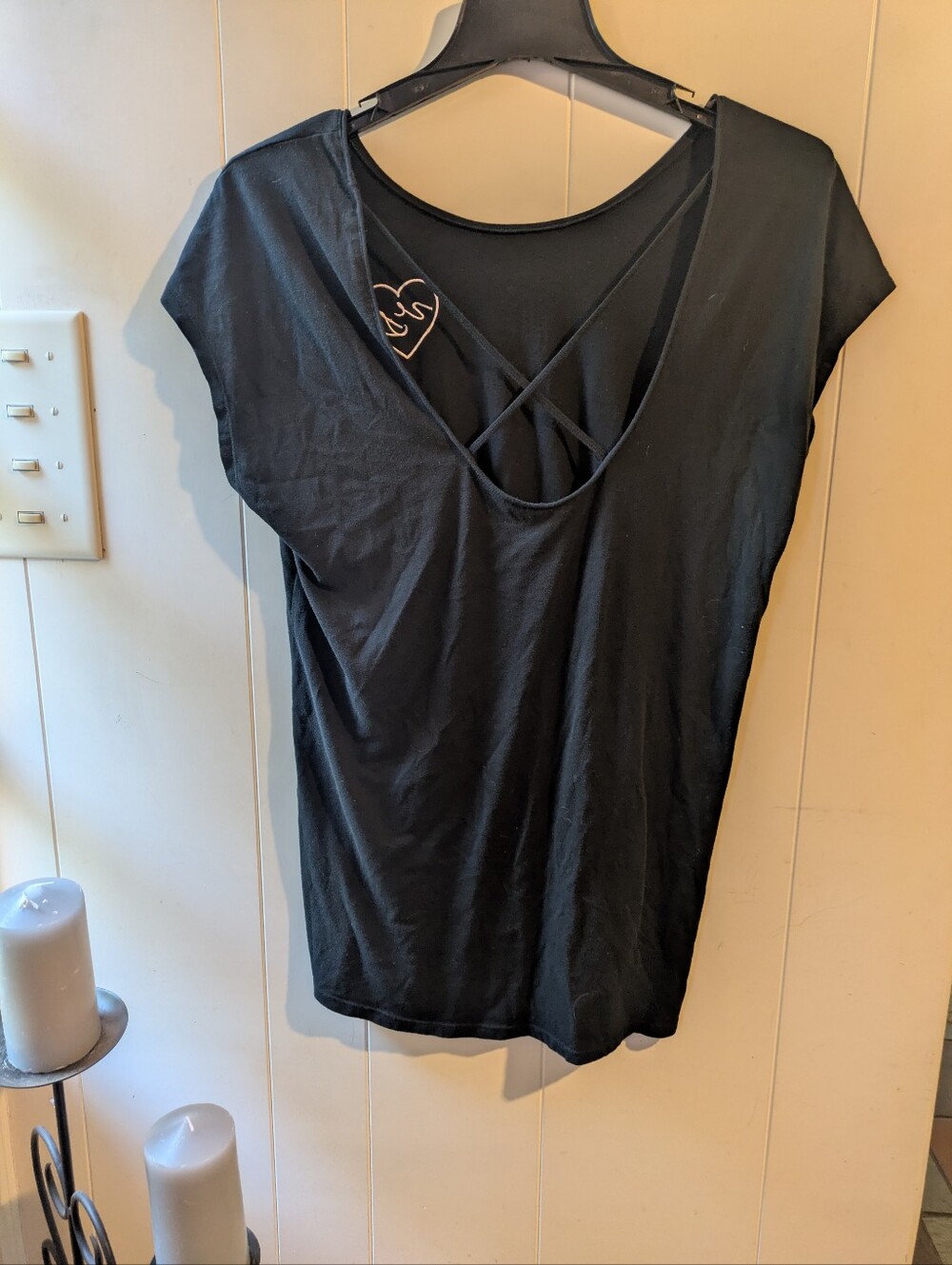 Victoria's Secret Black Crisscross V-Neck Tee